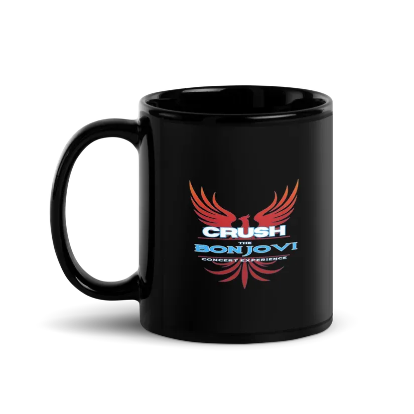 Black Glossy Mug in the Crush winged logo print