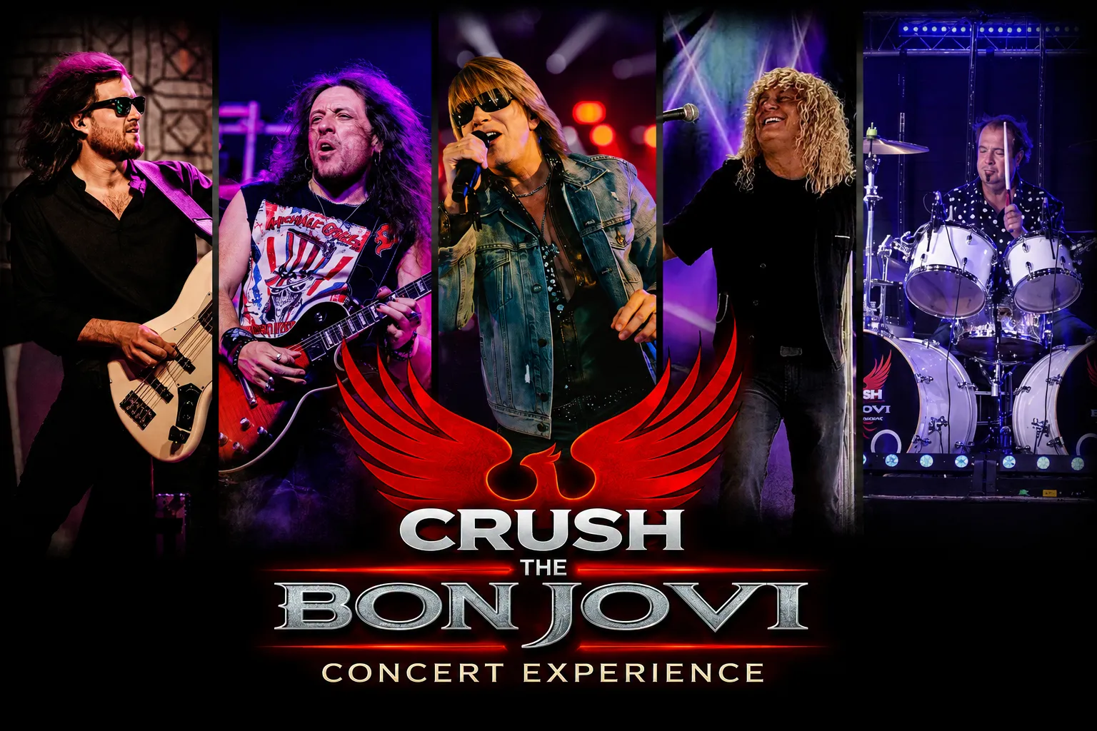 Promotional collage of the band performing