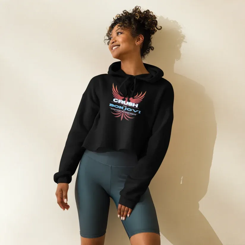 Women’s Crop Hoodie in the Crush winged logo print