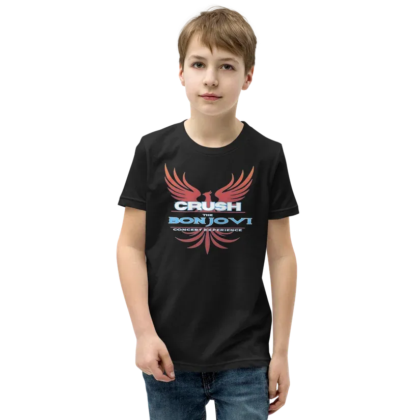Youth Short Sleeve T-Shirt in the Crush winged logo print